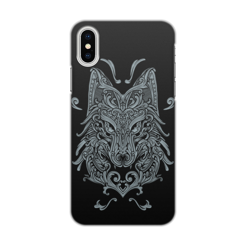 Заказать чехол для iPhone X/XS в Москве. Чехол для iPhone X/XS, объёмная печать Узорный волк от ISliM - готовые дизайны и нанесение принтов.