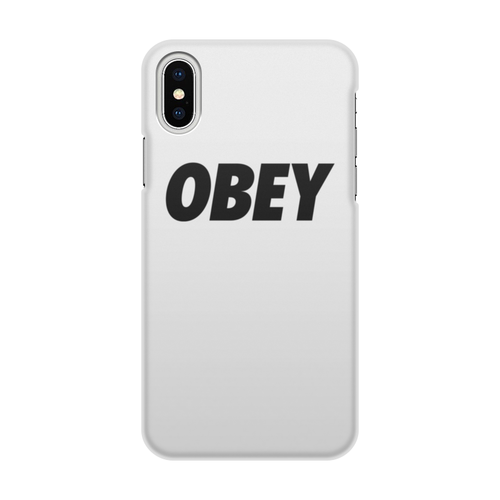 Заказать чехол для iPhone X/XS в Москве. Чехол для iPhone X/XS, объёмная печать OBEY  от DESIGNER   - готовые дизайны и нанесение принтов.