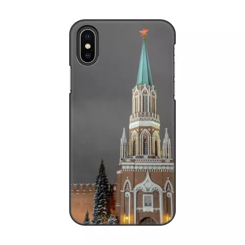 Заказать чехол для iPhone X/XS в Москве. Чехол для iPhone X/XS, объёмная печать Никольская башня от Anstey  - готовые дизайны и нанесение принтов.