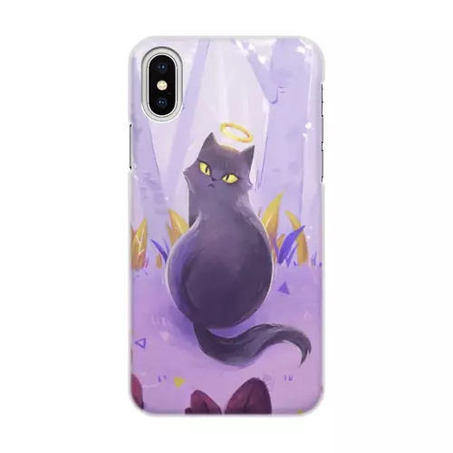 Заказать чехол для iPhone X/XS в Москве. Чехол для iPhone X/XS, объёмная печать Святой кот от Дана Столыпина - готовые дизайны и нанесение принтов.