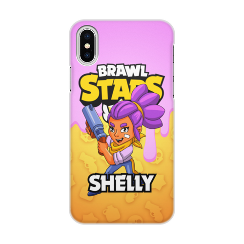 Заказать чехол для iPhone X/XS в Москве. Чехол для iPhone X/XS, объёмная печать BRAWL STARS SHELLY от geekbox - готовые дизайны и нанесение принтов.