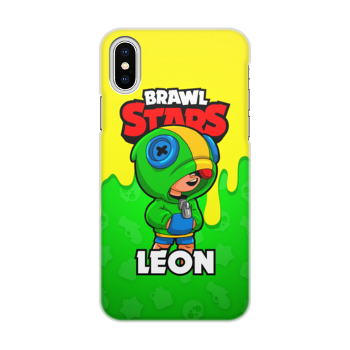 Заказать чехол для iPhone X/XS в Москве. Чехол для iPhone X/XS, объёмная печать BRAWL STARS LEON от geekbox - готовые дизайны и нанесение принтов.