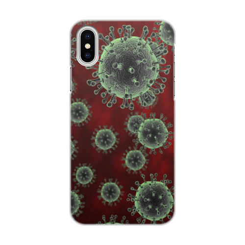 Заказать чехол для iPhone X/XS в Москве. Чехол для iPhone X/XS, объёмная печать короновирус от Оксана Музыка - готовые дизайны и нанесение принтов.