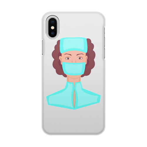 Заказать чехол для iPhone X/XS в Москве. Чехол для iPhone X/XS, объёмная печать Медсестра в маске от Stil na yarkosti - готовые дизайны и нанесение принтов.