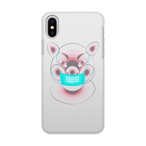 Заказать чехол для iPhone X/XS в Москве. Чехол для iPhone X/XS, объёмная печать Поросенок в маске от Stil na yarkosti - готовые дизайны и нанесение принтов.