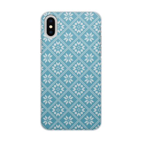 Заказать чехол для iPhone X/XS в Москве. Чехол для iPhone X/XS, объёмная печать Новогодние узоры от FireFoxa - готовые дизайны и нанесение принтов.
