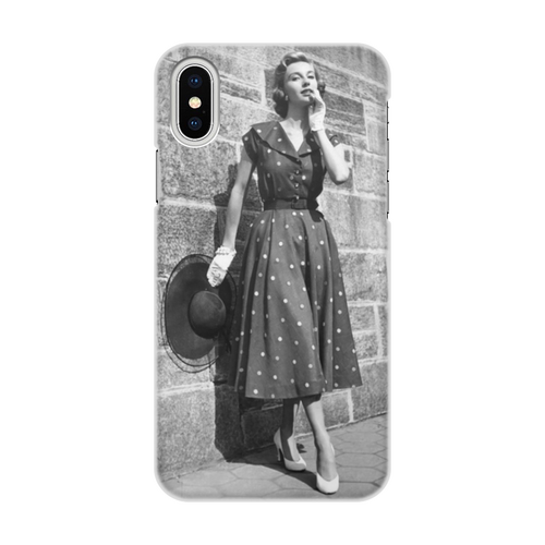 Заказать чехол для iPhone X/XS в Москве. Чехол для iPhone X/XS, объёмная печать Времена 50 - 60х. Девушка со шляпой от Екатерина Смирнова - готовые дизайны и нанесение принтов.