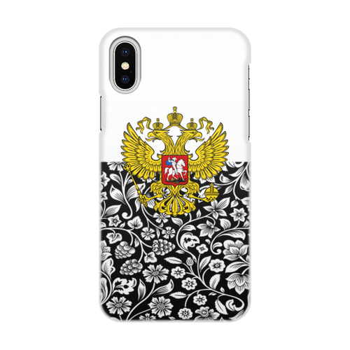 Заказать чехол для iPhone X/XS в Москве. Чехол для iPhone X/XS, объёмная печать Цветы и герб от THE_NISE  - готовые дизайны и нанесение принтов.
