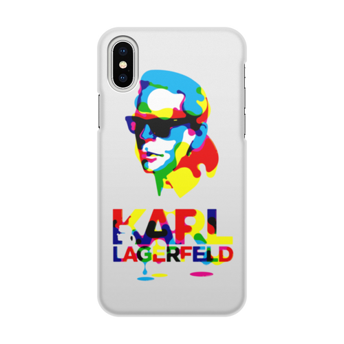 Заказать чехол для iPhone X/XS в Москве. Чехол для iPhone X/XS, объёмная печать Karl Lagerfeld от Leichenwagen - готовые дизайны и нанесение принтов.