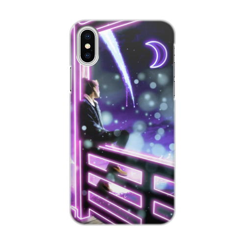 Заказать чехол для iPhone X/XS в Москве. Чехол для iPhone X/XS, объёмная печать Лунный серп в ночи от Дана Столыпина - готовые дизайны и нанесение принтов.