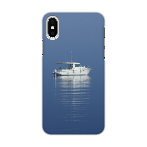 Заказать чехол для iPhone X/XS в Москве. Чехол для iPhone X/XS, объёмная печать Белый катер от v-trifonov@yandex.ru - готовые дизайны и нанесение принтов.