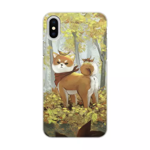 Заказать чехол для iPhone X/XS в Москве. Чехол для iPhone X/XS, объёмная печать Осенний пёс от Дана Столыпина - готовые дизайны и нанесение принтов.