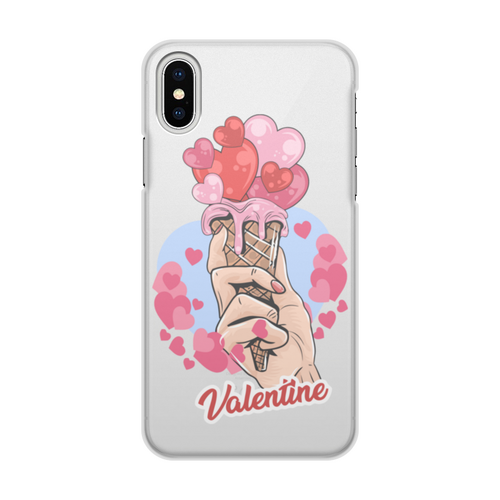Заказать чехол для iPhone X/XS в Москве. Чехол для iPhone X/XS, объёмная печать Valentine's Day от Media M  - готовые дизайны и нанесение принтов.