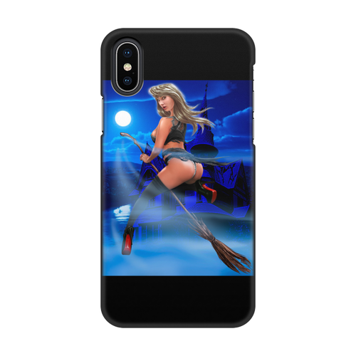 Заказать чехол для iPhone X/XS в Москве. Чехол для iPhone X/XS, объёмная печать Ведьма на метле от slavets67@gmail.com - готовые дизайны и нанесение принтов.