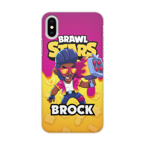 Заказать чехол для iPhone X/XS в Москве. Чехол для iPhone X/XS, объёмная печать BRAWL STARS BROCK от geekbox - готовые дизайны и нанесение принтов.