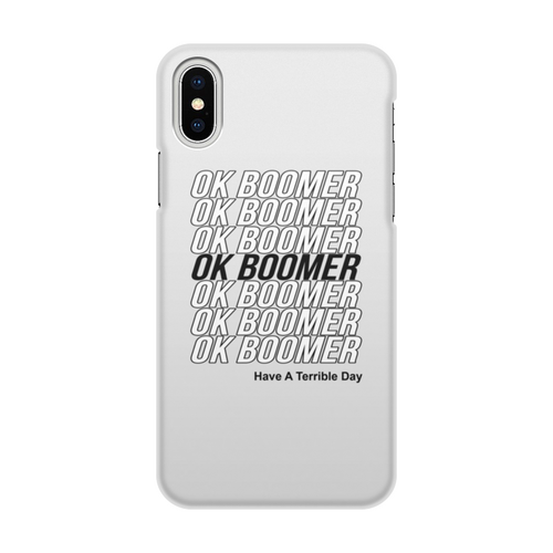 Заказать чехол для iPhone X/XS в Москве. Чехол для iPhone X/XS, объёмная печать Ok Boomer от DESIGNER   - готовые дизайны и нанесение принтов.