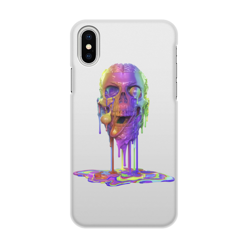 Заказать чехол для iPhone X/XS в Москве. Чехол для iPhone X/XS, объёмная печать Капающий череп от Дана Столыпина - готовые дизайны и нанесение принтов.
