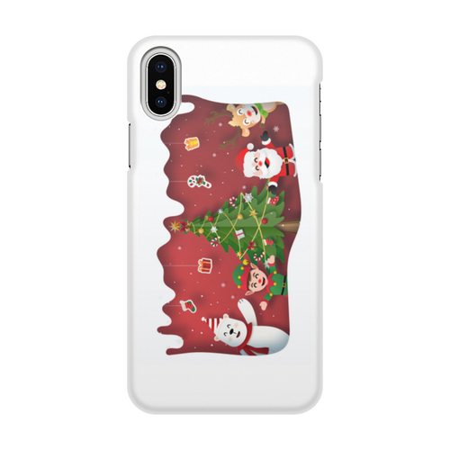 Заказать чехол для iPhone X/XS в Москве. Чехол для iPhone X/XS, объёмная печать Новый год от Media M  - готовые дизайны и нанесение принтов.