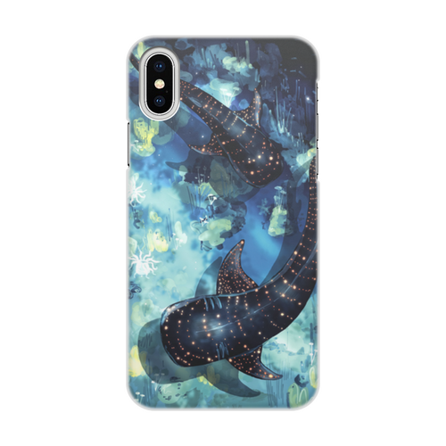 Заказать чехол для iPhone X/XS в Москве. Чехол для iPhone X/XS, объёмная печать Светящиеся акулы от Дана Столыпина - готовые дизайны и нанесение принтов.