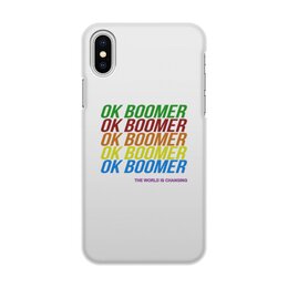 Заказать чехол для iPhone X/XS в Москве. Чехол для iPhone X/XS, объёмная печать Ok Boomer от DESIGNER   - готовые дизайны и нанесение принтов.