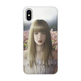 Заказать чехол для iPhone X/XS в Москве. Чехол для iPhone X/XS, объёмная печать Девушка на цветочном поле от Дана Столыпина - готовые дизайны и нанесение принтов.