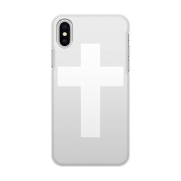 Заказать чехол для iPhone X/XS в Москве. Чехол для iPhone X/XS, объёмная печать Белый крест от BAD OWL - готовые дизайны и нанесение принтов.