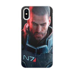 Заказать чехол для iPhone X/XS в Москве. Чехол для iPhone X/XS, объёмная печать Mass Effect от THE_NISE  - готовые дизайны и нанесение принтов.