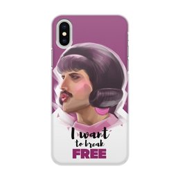 Заказать чехол для iPhone X/XS в Москве. Чехол для iPhone X/XS, объёмная печать Freddie Mercury - I want to break free от ualluon - готовые дизайны и нанесение принтов.