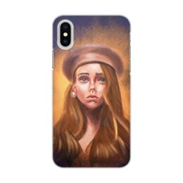 Заказать чехол для iPhone X/XS в Москве. Чехол для iPhone X/XS, объёмная печать Девушка в шляпе от Дана Столыпина - готовые дизайны и нанесение принтов.