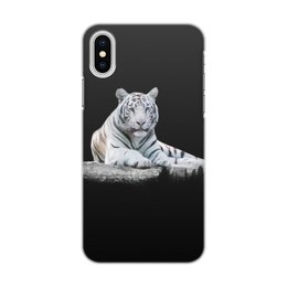Заказать чехол для iPhone X/XS в Москве. Чехол для iPhone X/XS, объёмная печать Белый тигр от THE_NISE  - готовые дизайны и нанесение принтов.