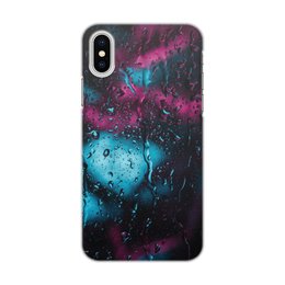 Заказать чехол для iPhone X/XS в Москве. Чехол для iPhone X/XS, объёмная печать Дождь от FireFoxa - готовые дизайны и нанесение принтов.