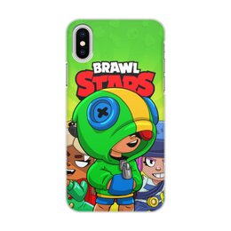 Заказать чехол для iPhone X/XS в Москве. Чехол для iPhone X/XS, объёмная печать BRAWL STARS LEON от geekbox - готовые дизайны и нанесение принтов.