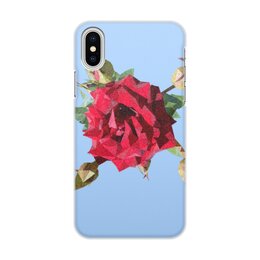 Заказать чехол для iPhone X/XS в Москве. Чехол для iPhone X/XS, объёмная печать Rose Low Poly vector от natulia_hatulia@yahoo.com - готовые дизайны и нанесение принтов.