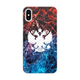 Заказать чехол для iPhone X/XS в Москве. Чехол для iPhone X/XS, объёмная печать Флаг России от THE_NISE  - готовые дизайны и нанесение принтов.