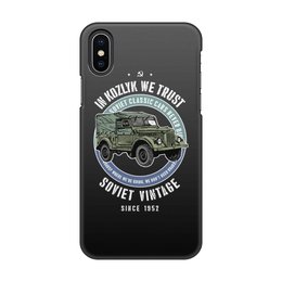 Заказать чехол для iPhone X/XS в Москве. Чехол для iPhone X/XS, объёмная печать Soviet classic car never die! (Газ-69) от Рустам Юсупов - готовые дизайны и нанесение принтов.