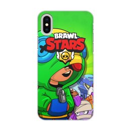 Заказать чехол для iPhone X/XS в Москве. Чехол для iPhone X/XS, объёмная печать BRAWL STARS LEON от geekbox - готовые дизайны и нанесение принтов.