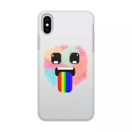 Заказать чехол для iPhone X/XS в Москве. Чехол для iPhone X/XS, объёмная печать Радужный язык от Дана Столыпина - готовые дизайны и нанесение принтов.