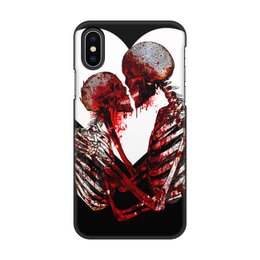 Заказать чехол для iPhone X/XS в Москве. Чехол для iPhone X/XS, объёмная печать Черная кровь и красный поцелуй от Дана Столыпина - готовые дизайны и нанесение принтов.