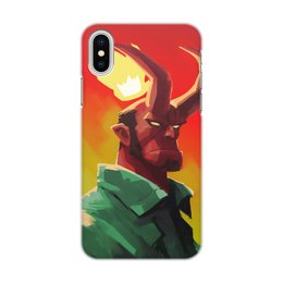 Заказать чехол для iPhone X/XS в Москве. Чехол для iPhone X/XS, объёмная печать Hellboy от scoopysmith - готовые дизайны и нанесение принтов.
