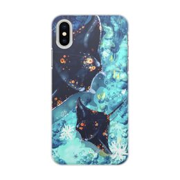 Заказать чехол для iPhone X/XS в Москве. Чехол для iPhone X/XS, объёмная печать Светящиеся манты от Дана Столыпина - готовые дизайны и нанесение принтов.