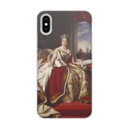 Заказать чехол для iPhone X/XS в Москве. Чехол для iPhone X/XS, объёмная печать Портрет королевы Великобритании Виктории от trend - готовые дизайны и нанесение принтов.