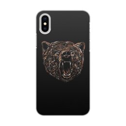 Заказать чехол для iPhone X/XS в Москве. Чехол для iPhone X/XS, объёмная печать Пёстрый медведь от ISliM - готовые дизайны и нанесение принтов.