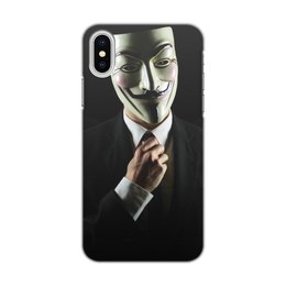 Заказать чехол для iPhone X/XS в Москве. Чехол для iPhone X/XS, объёмная печать Anonymous от Дана Столыпина - готовые дизайны и нанесение принтов.