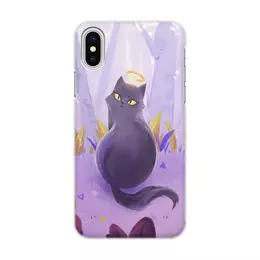 Заказать чехол для iPhone X/XS в Москве. Чехол для iPhone X/XS, объёмная печать Святой кот от Дана Столыпина - готовые дизайны и нанесение принтов.