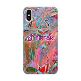 Заказать чехол для iPhone X/XS в Москве. Чехол для iPhone X/XS, объёмная печать Tik Tok от THE_NISE  - готовые дизайны и нанесение принтов.