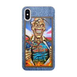 Заказать чехол для iPhone X/XS в Москве. Чехол для iPhone X/XS, объёмная печать Iron Maiden patch от Leichenwagen - готовые дизайны и нанесение принтов.