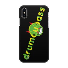 Заказать чехол для iPhone X/XS в Москве. Чехол для iPhone X/XS, объёмная печать Drumdubass black от cubik art  - готовые дизайны и нанесение принтов.