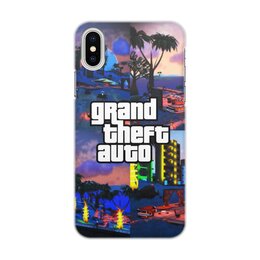 Заказать чехол для iPhone X/XS в Москве. Чехол для iPhone X/XS, объёмная печать Grand Theft Auto от THE_NISE  - готовые дизайны и нанесение принтов.