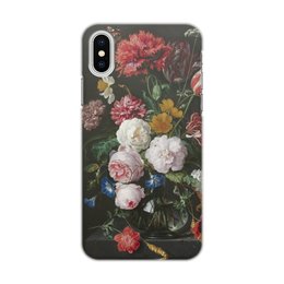 Заказать чехол для iPhone X/XS в Москве. Чехол для iPhone X/XS, объёмная печать Цветочный букет в стеклянной вазе (Ян де Хем) от trend - готовые дизайны и нанесение принтов.