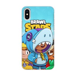 Заказать чехол для iPhone X/XS в Москве. Чехол для iPhone X/XS, объёмная печать BRAWL STARS LEON SHARK от geekbox - готовые дизайны и нанесение принтов.